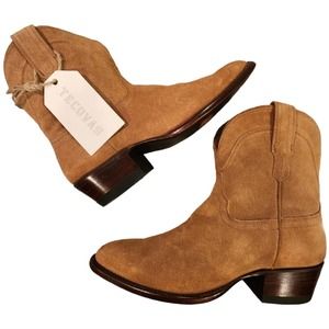 TECOVAS "Lucy" Women's boots water-resistant Sand Suede Western booties 9.5M